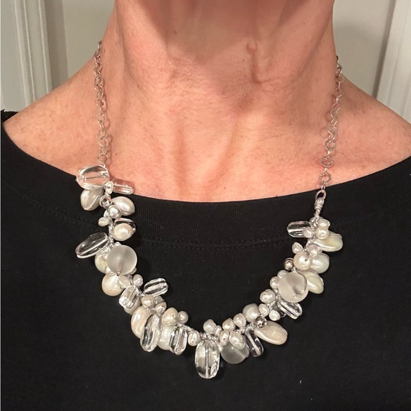 Silpada pearl and silver necklace, unique, adjustable chain, excellent - Picture 4 of 9